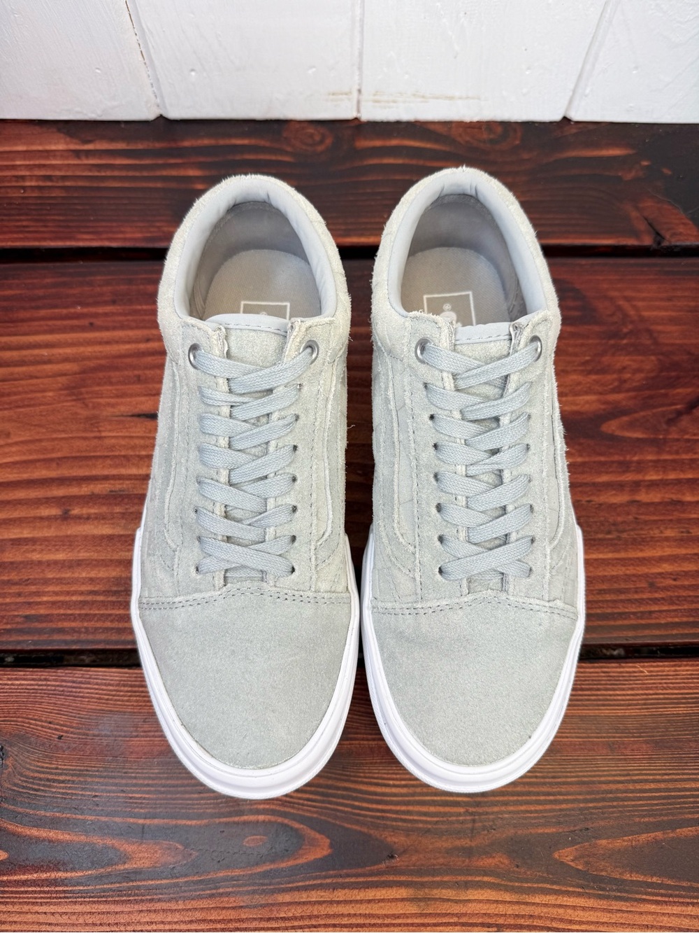 New - Vans Old Skool Stacked “Embossed Checkerboard” Sneakers – Gray - Sz 8 - Picture 6 of 9
